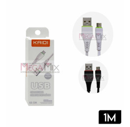 Cabo de Dados USB + Micro USB (V8) 3A 1M KD-23M - Kaidi