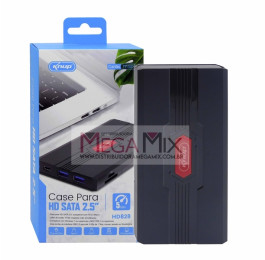 Case para HD Sata 2.5'' 2 USB 3.0 + Tipo-C + Leitor de Cartão KP-HD828 - Knup