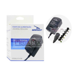 Fonte de Alimentação Universal Regulada 3V/4.5V/6V/7.5V/9V/12V D-536 - Grasep