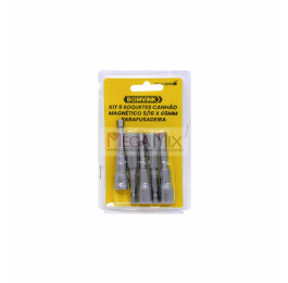 Kit com 5 Soquetes Canhão Magnético 5/16 65mm BOM-5011 - Bomvink