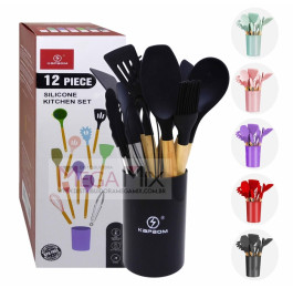 Jogo Utensílios de Cozinha com 12 Pçs (Silicone) KA-7890 - Kapbom