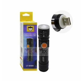 Mini Lanterna Led Recarregável USB LT-8589 - Lehmox