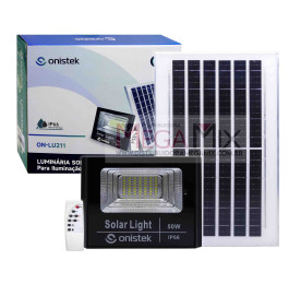 Kit Luminária Solar 50W 49 LEDS + Placa Solar 8W - ON-LU211- Onistek