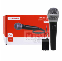 Microfone 2 em 01 (com fio e sem fio) MT-1201 - Tomate