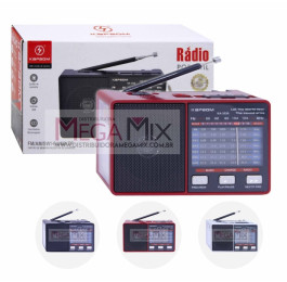 Mini Rádio Portátil Recarregável FM/AM/SW/USB/TF KA-3320 - Kapbom