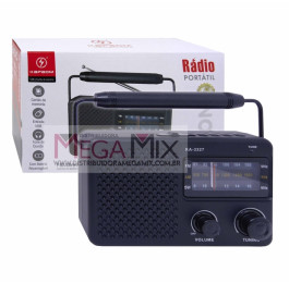  Rádio Recarregável Bluetooth FM/AM/SW/USB/TF KA-3327 - Kapbom