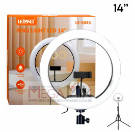 Iluminador Ring Light 14'' com Tripé LE-5845 - Lelong